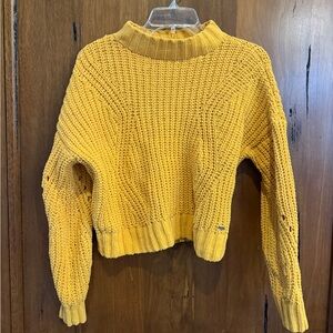 Hollister Yellow Knit Turtleneck Sweater